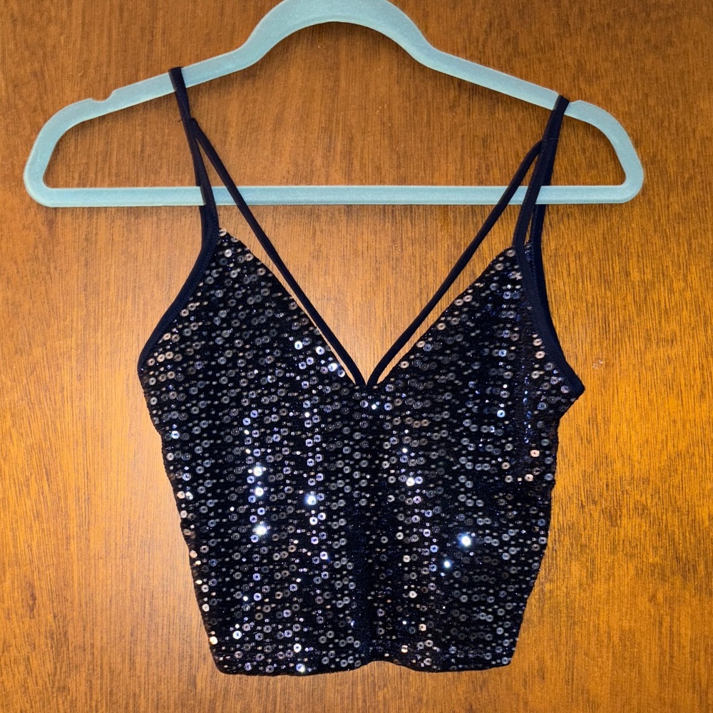 Sequin navy Cami Top